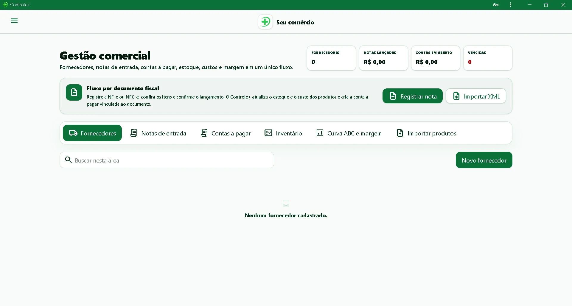 Gestão comercial Controle+