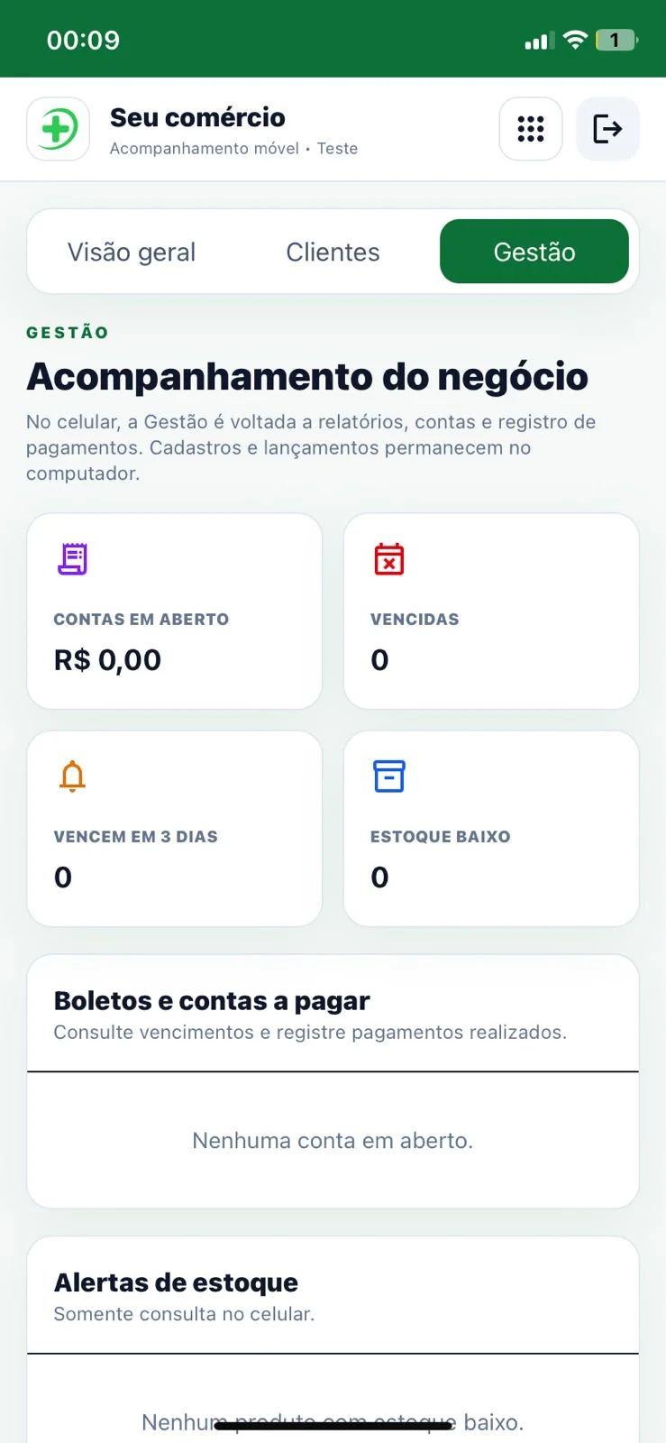 Gestão no mobile